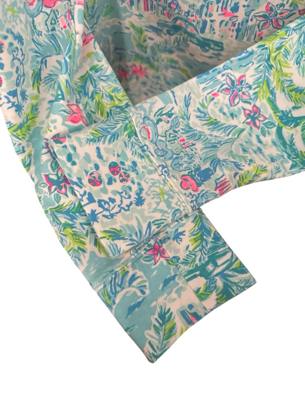 Lilly Pulitzer Blue Pink Betsy Full Zip Jacket UPF 50+ “What a Lovely Place” - Picture 4 of 10